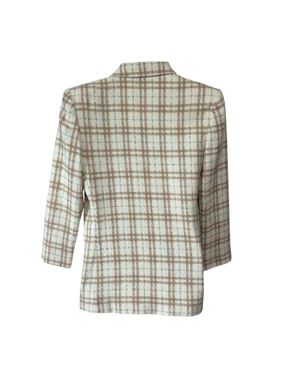 Vintage Womens Suburbans Tweed Blazer Double Breasted Size 10 Plaid Wool Blend - Picture 8 of 16